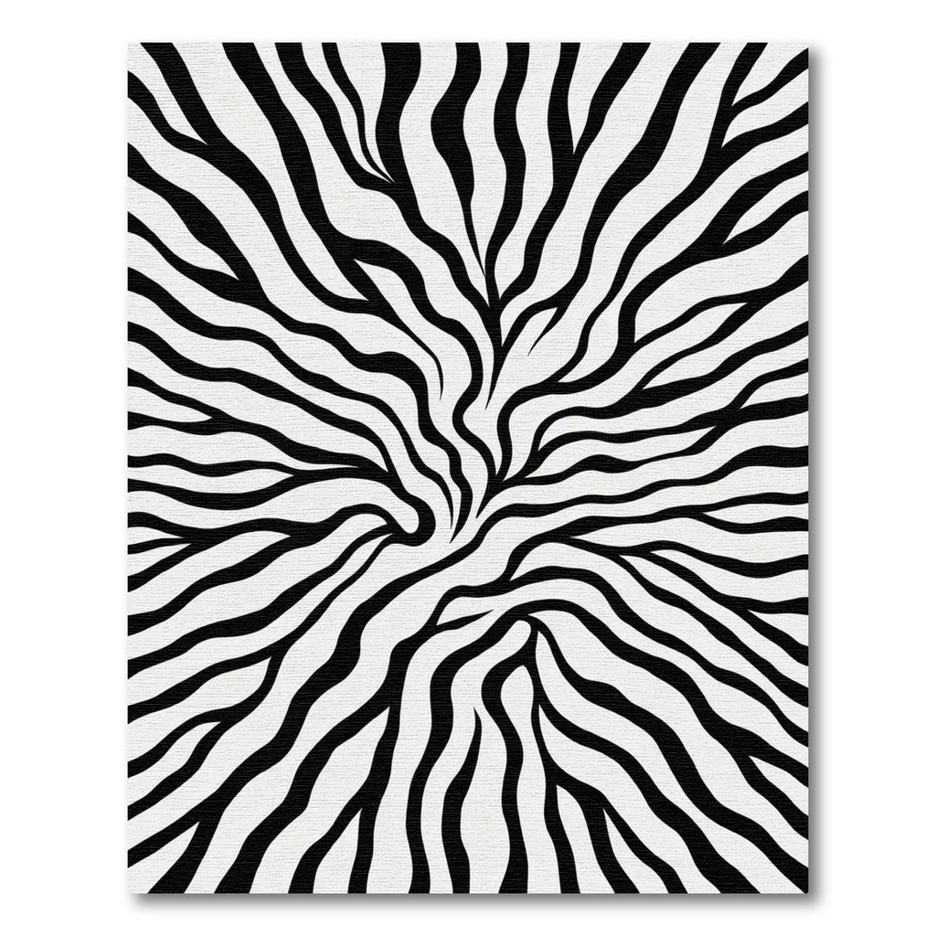 Bold Black White Swirl Animal Print Rug