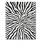 Bold Black White Swirl Animal Print Rug