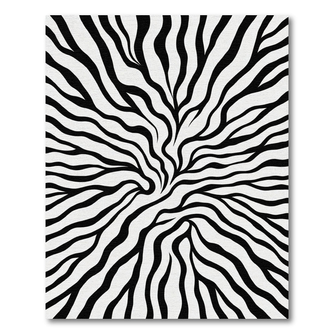 Bold Black White Swirl Animal Print Rug