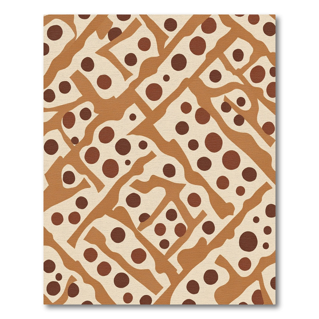 Brown Tan Polka Dot Abstract Rug