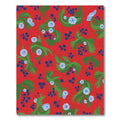 Red Blue Berry Floral Swirl Rug