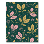 Botanical Leaf Floral Green Gold Rug