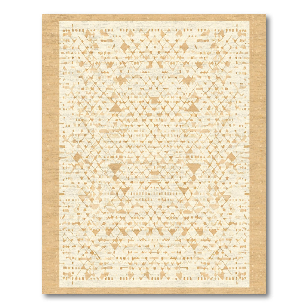 Pale Gold Geometric Diamond Weave Rug