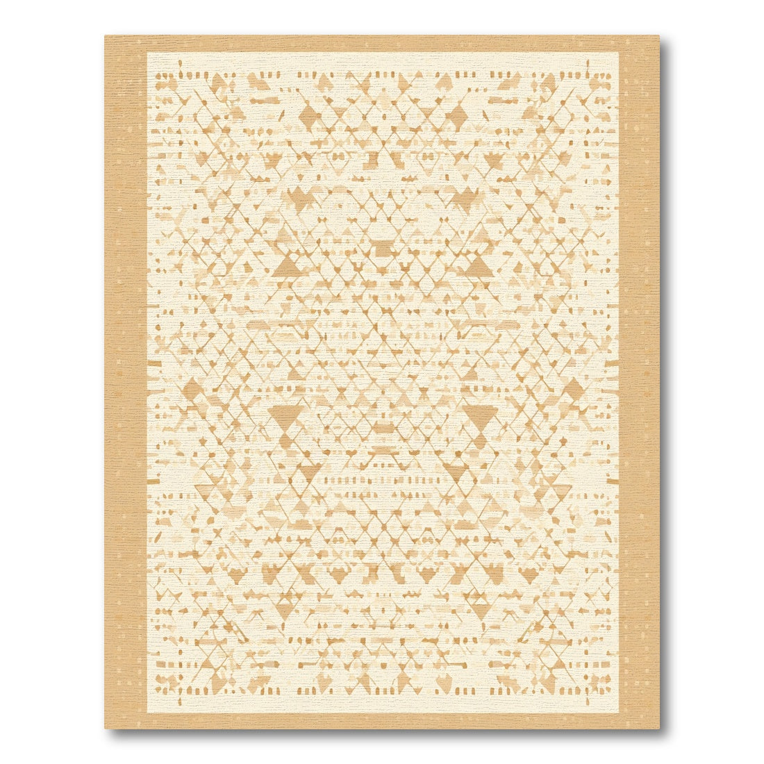 Pale Gold Geometric Diamond Weave Rug