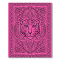 Vivid Pink Tiger Swirls Frame Rug