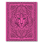 Vivid Pink Tiger Swirls Frame Rug