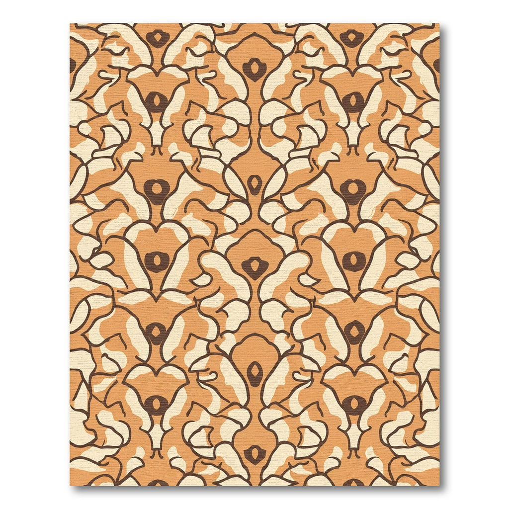 Brown Cream Organic Abstract Medallion Rug