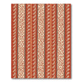 Terracotta Red Botanical Stripe Rug
