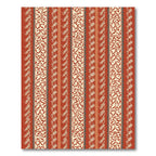 Terracotta Red Botanical Stripe Rug