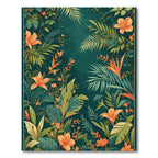 Vibrant Orange Lily Jungle Lushness Rug