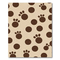 Brown Paw Print Polka Dot Complication Rug