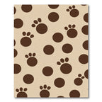 Brown Paw Print Polka Dot Complication Rug