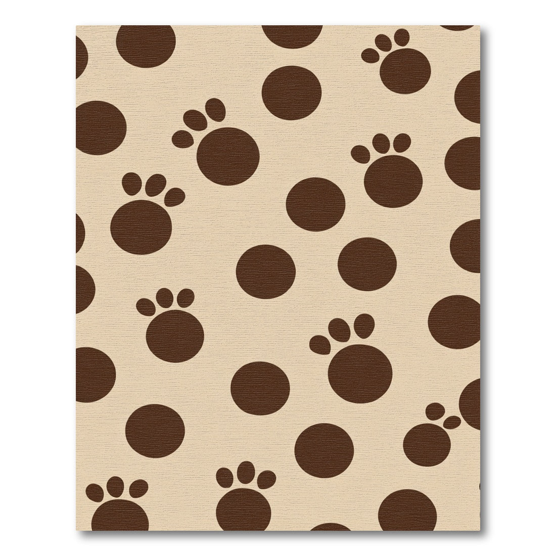 Brown Paw Print Polka Dot Complication Rug