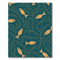 Golden Fish Aquatic Branch Pattern Rug