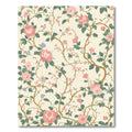 Pink Floral Branch Cream Background Rug