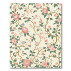 Pink Floral Branch Cream Background Rug