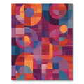 Vibrant Geometric Circles and Squares Rug