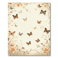 Whimsical Orange Butterfly Garden Scene Rug