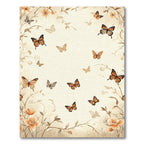 Whimsical Orange Butterfly Garden Scene Rug