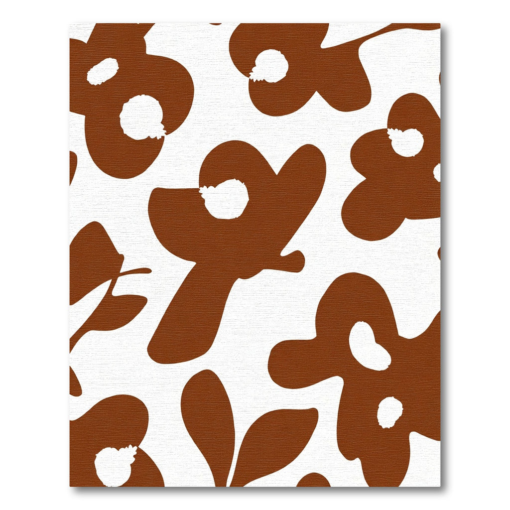 Brown Abstract Floral Arrangement Rug