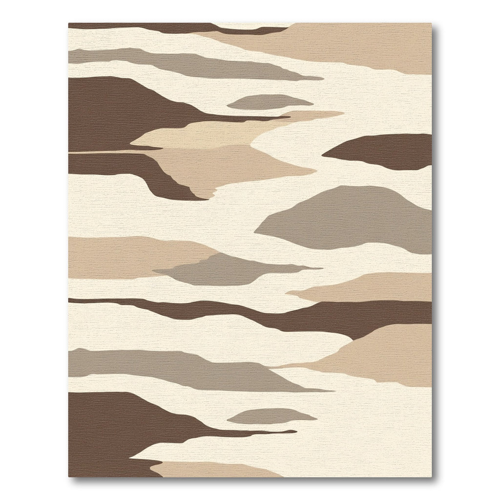 Abstract Earthy Tone Landscape Dunes Rug
