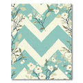White Blossom Chevron Foliage Rug