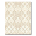 Geometric Lattice Beige Art Deco Rug
