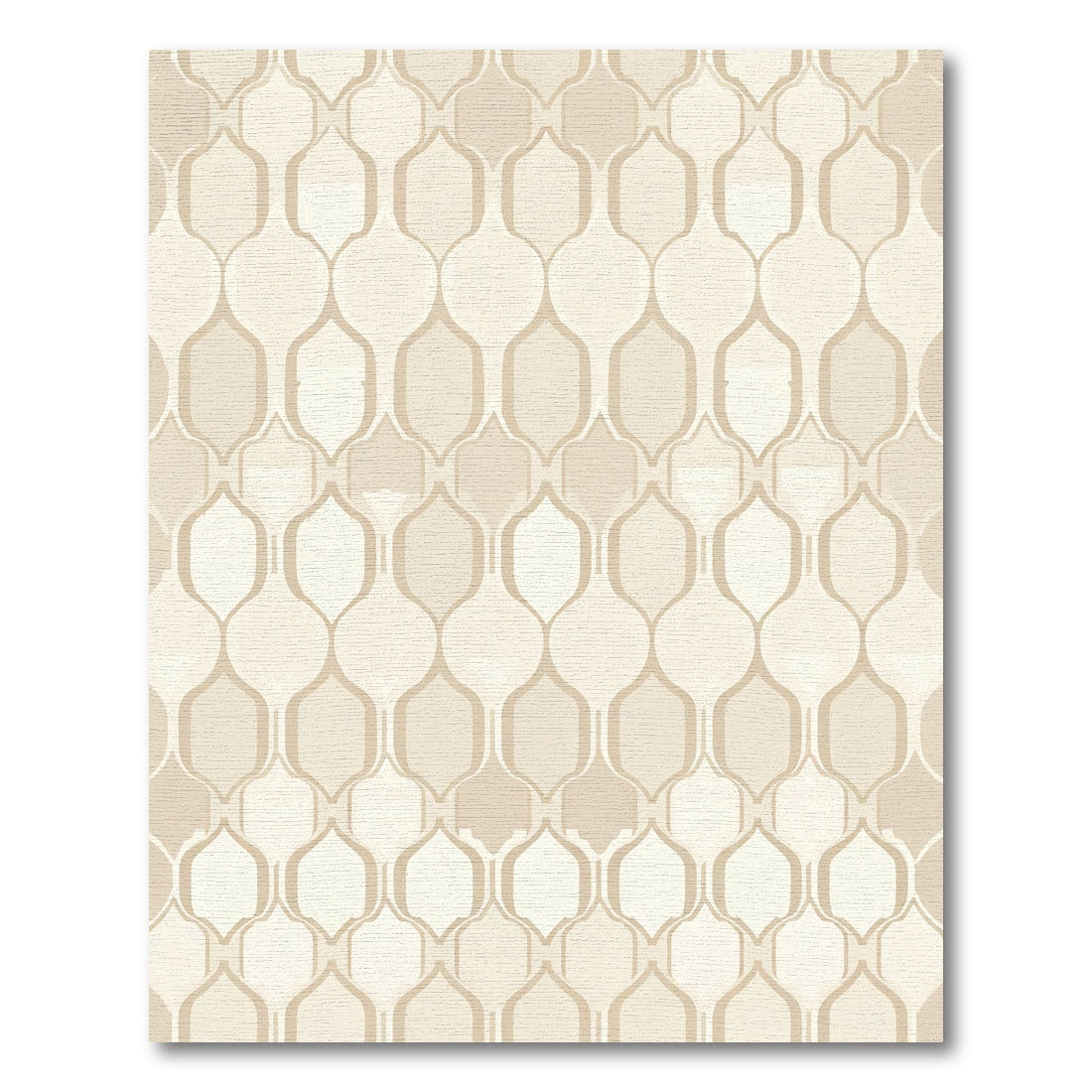 Geometric Lattice Beige Art Deco Rug