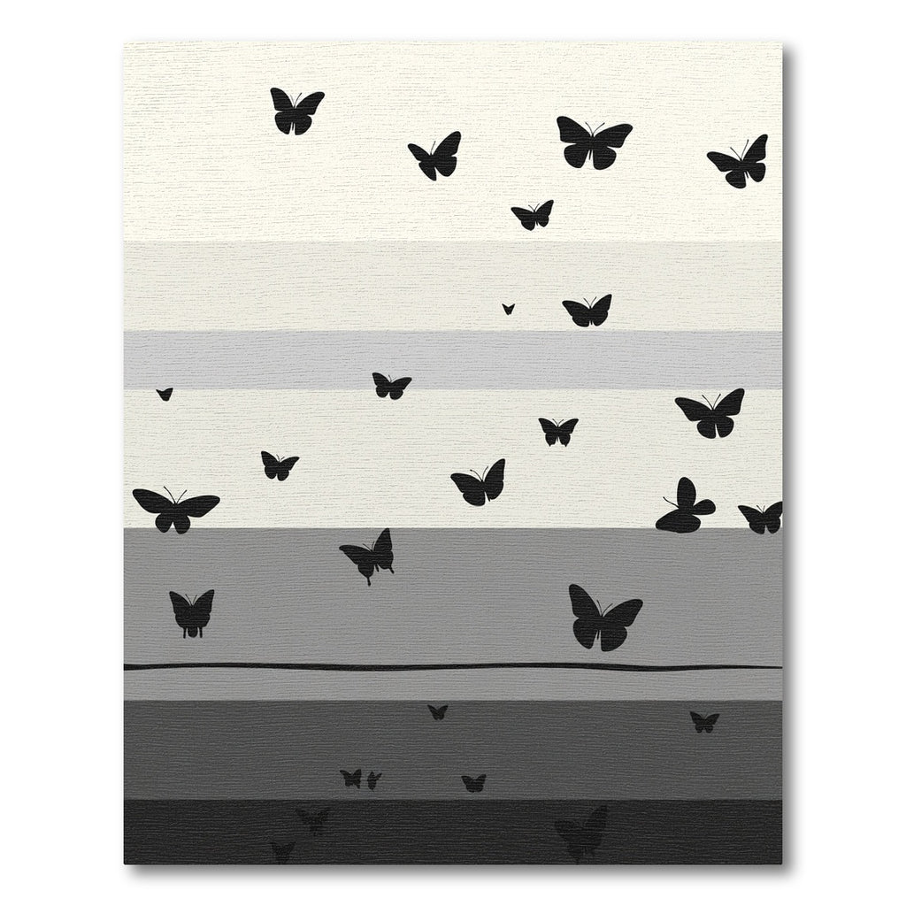 Whimsical Black Butterfly Gradient Rug