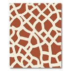 Burnt Orange White Interlocking Lattice Rug