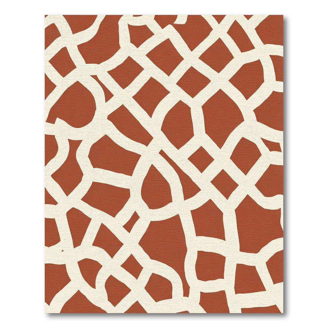 Burnt Orange White Interlocking Lattice Rug