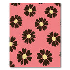 Pink Dark Floral Daisy Garland Rug