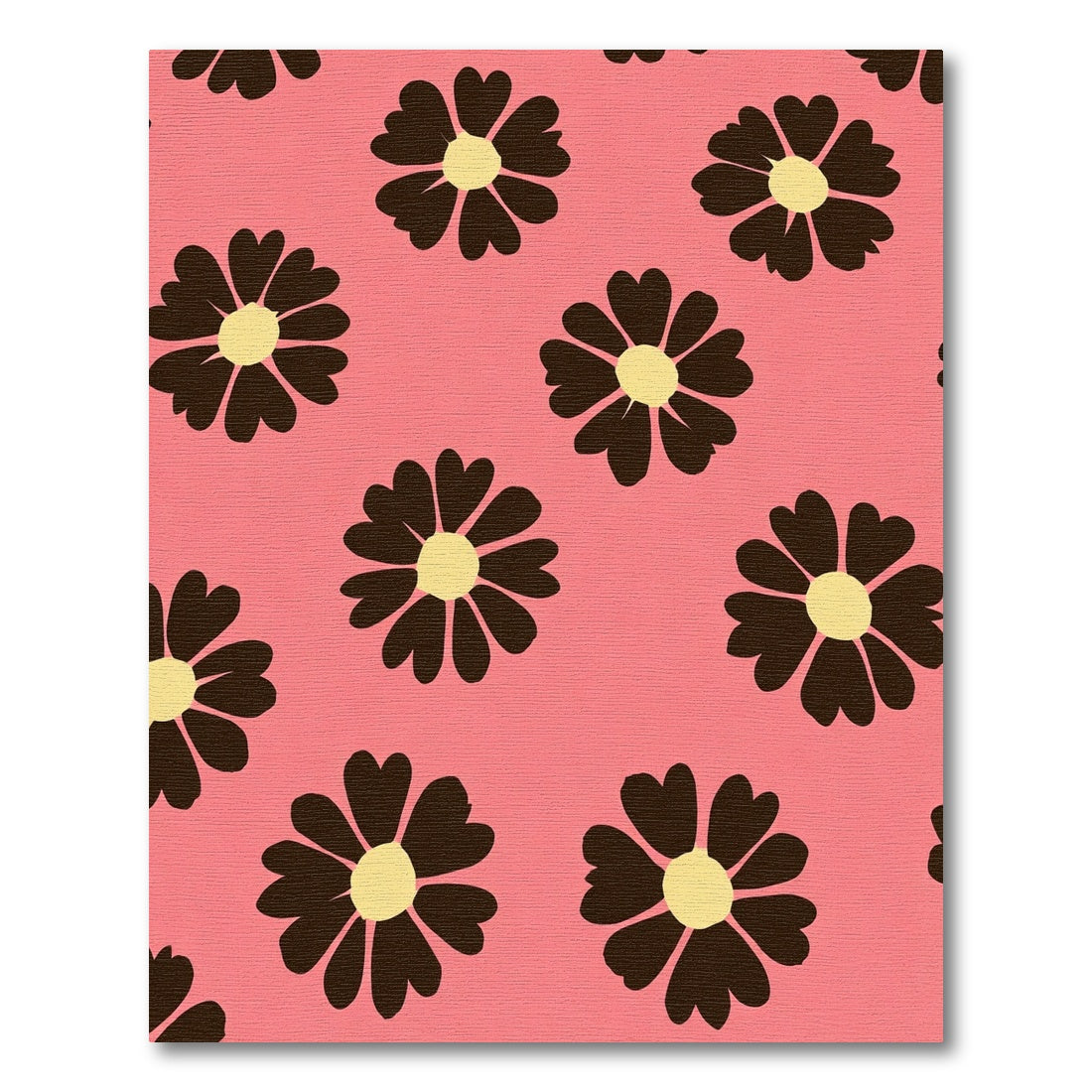 Pink Dark Floral Daisy Garland Rug