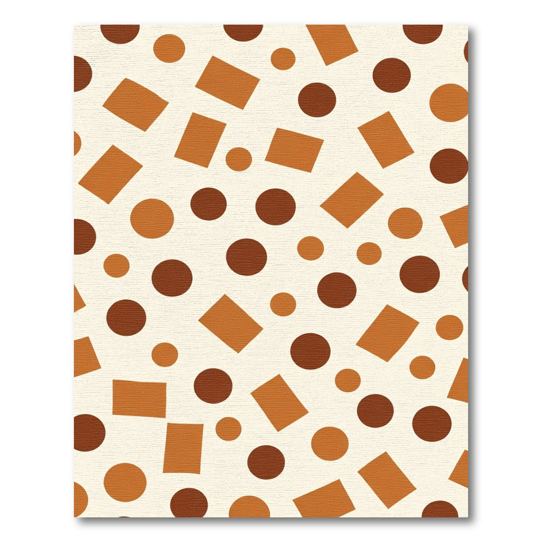 Earthy Orange Circles Rectangles Congruent Rug