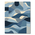 Abstract Navy Blue Wavy Forms Rug