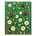 Whimsical Insects and Flowers Meadow Rug