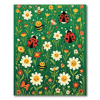 Whimsical Insects and Flowers Meadow Rug
