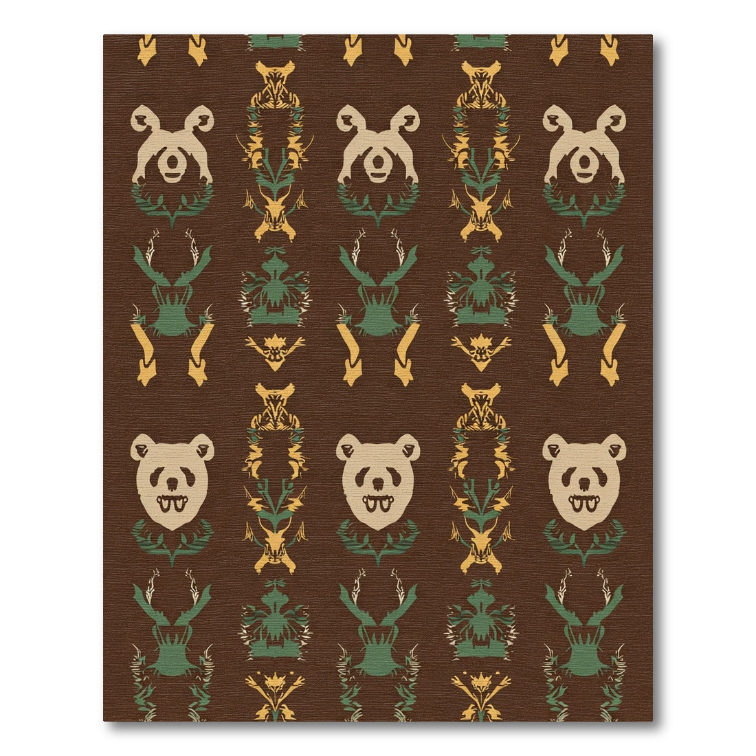 Brown Panda Laurel Whimsical Repeat Rug