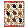 Woodland Bears Bordered Cream Illustration Rug