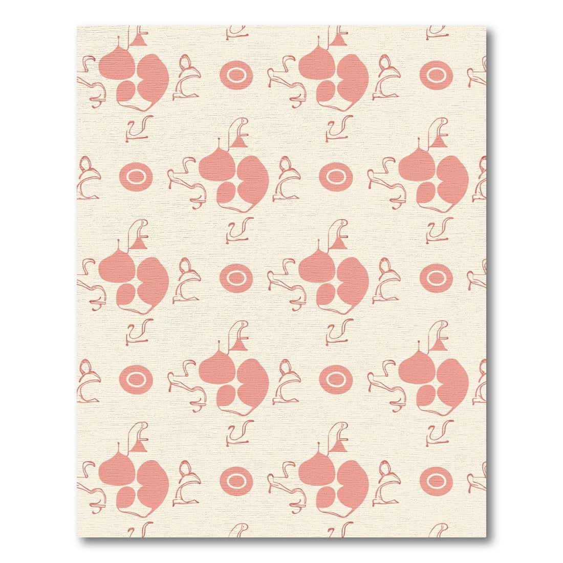 Soft Pink Abstract Organic Shape Composition Rug