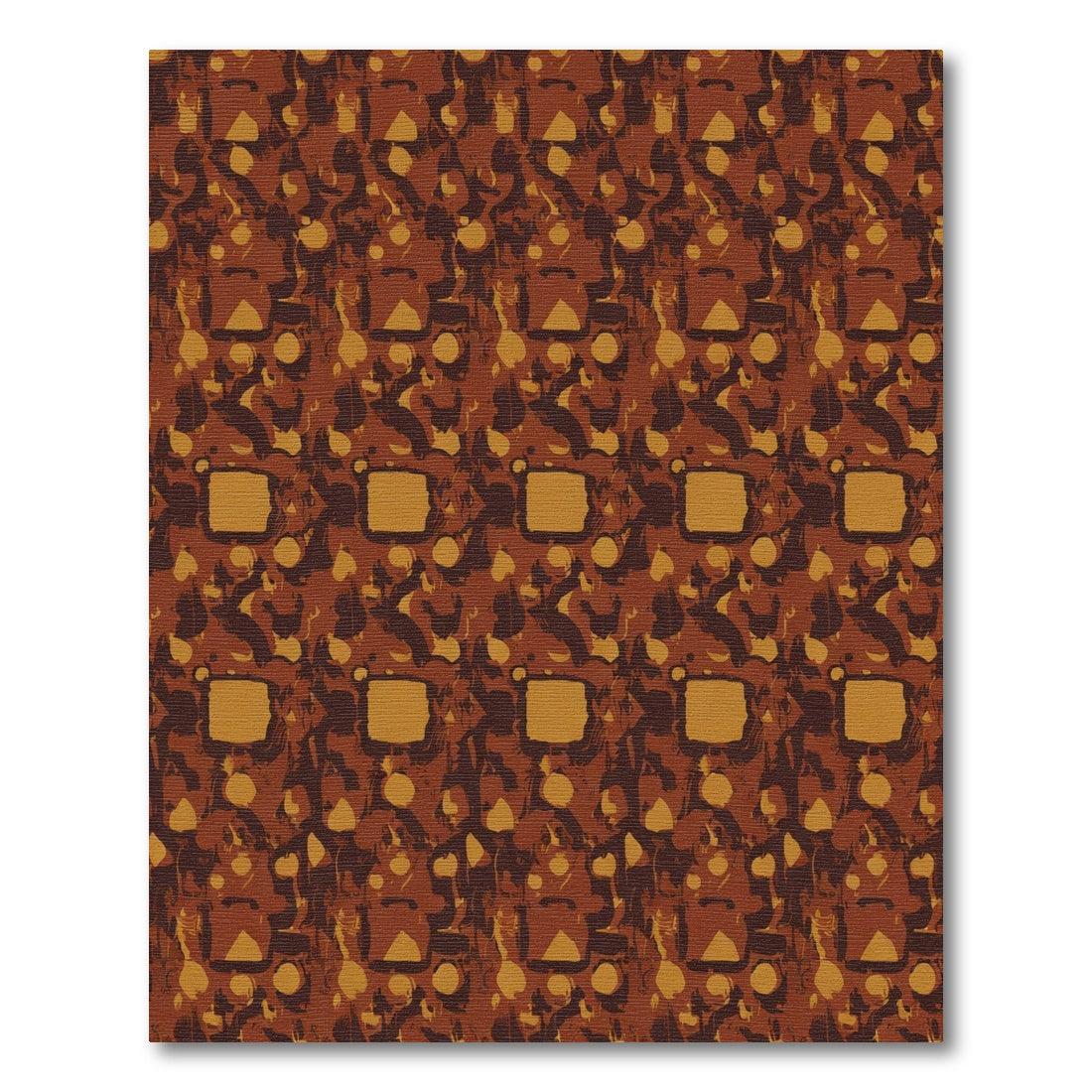 Earthy Terracotta Abstract Shape Rug