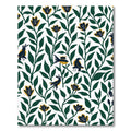 Dark Blue Yellow Floral Bird Harmony Rug