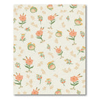 Coral Orange Botanical Floral Arrangement Rug