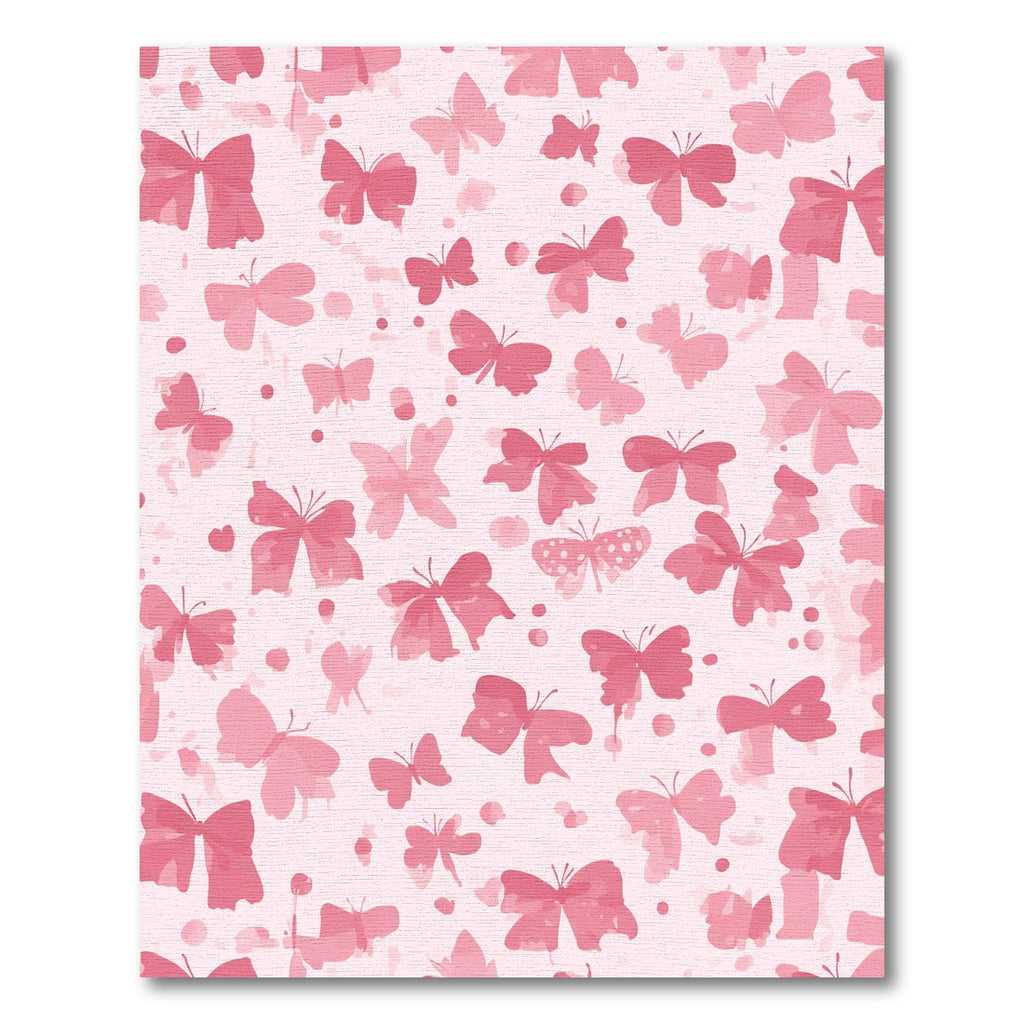 Pink Watercolor Butterfly Sprinkle Rug