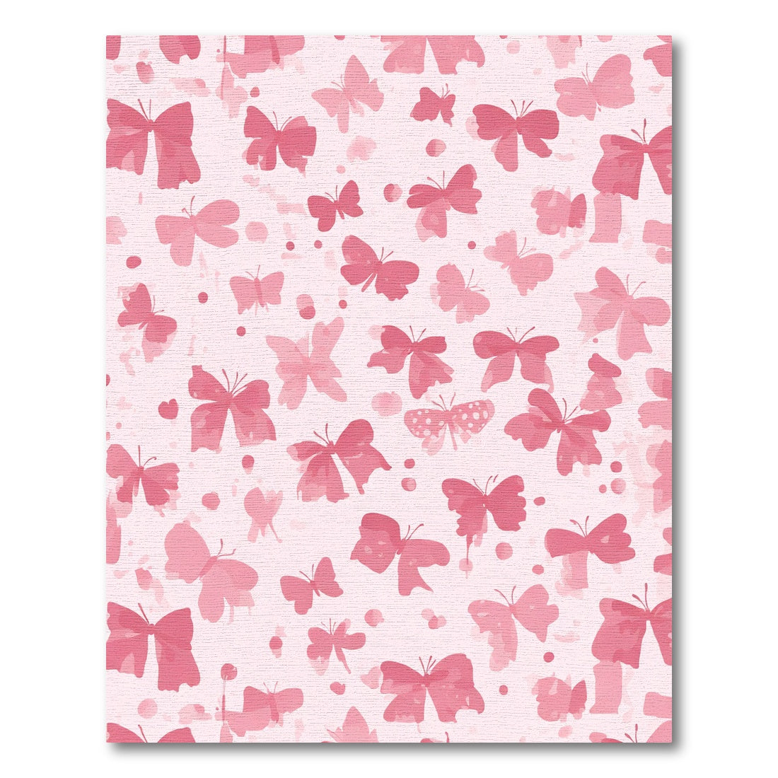 Pink Watercolor Butterfly Sprinkle Rug