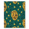 Bold Tiger Face Emerald Green Pattern Rug