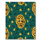 Bold Tiger Face Emerald Green Pattern Rug
