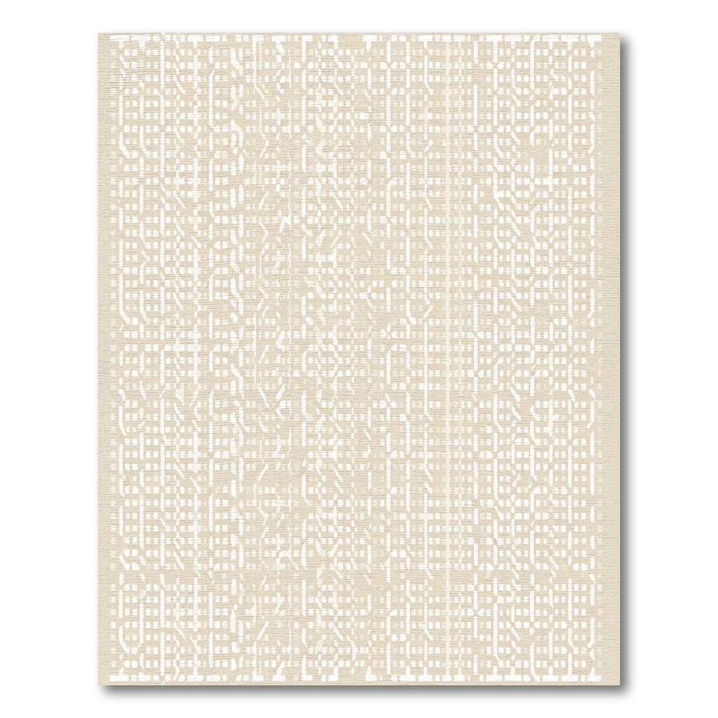 Neutral Interlocking Geometric Net Rug