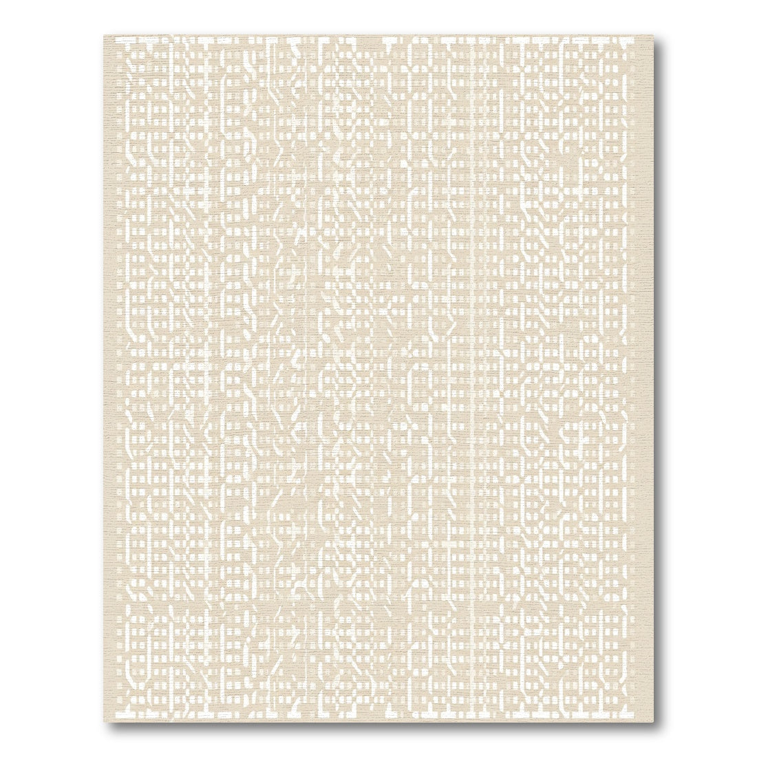 Neutral Interlocking Geometric Net Rug