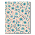 Teal Pink Floral Medallion Overlay Rug